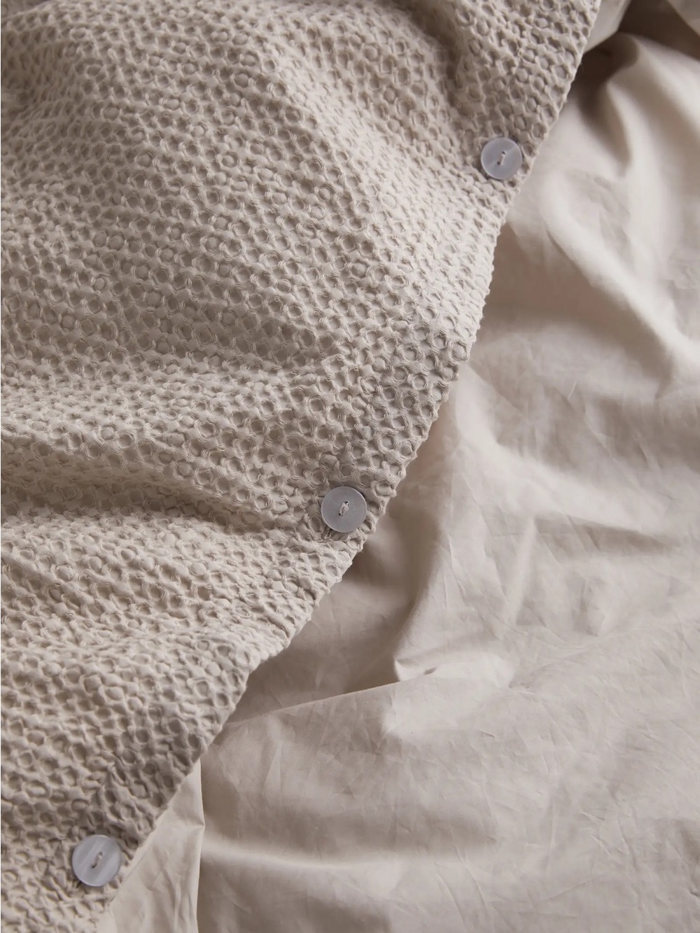 nwt Quince Queen 3pc w/shams Organic Luxe Honeycomb Duvet Cover Set SAND $114